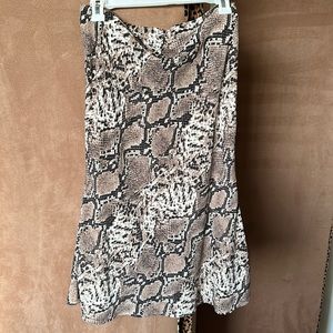 She + Sky Fit and Flare Snakeskin Chiffon Skirt